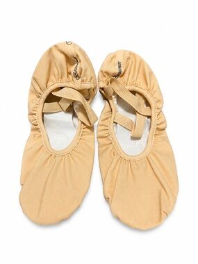 Bezioner Ballet Dance Shoes Nude Beige Split Sole Canvas Slippers Size 40